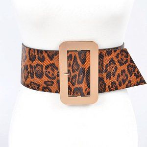 BNWT Brand New Plus Size Leopard Printed Wide Fashion Belt